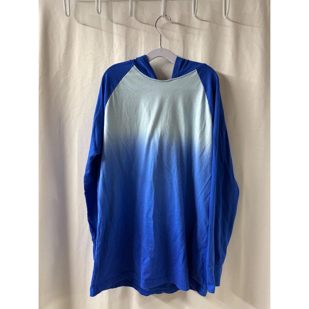 The Childrens Place Boys‎ Blue Ombre Hooded Long Sleeve Tee Shirt XL 14